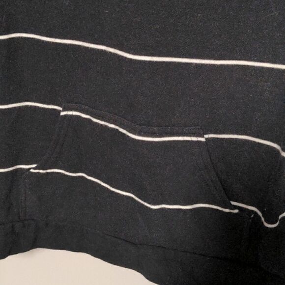 Free Press  Black and White Striped Cropped Hoodie - Picture 2 of 3